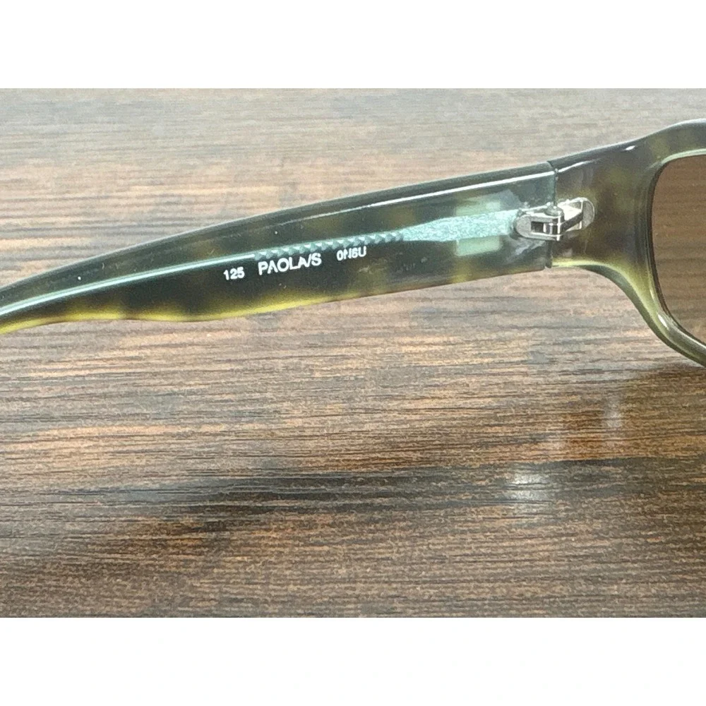 Kate Spade Paola/S Olive Green Tortoise Rectangular Sunglasses Made in Italy